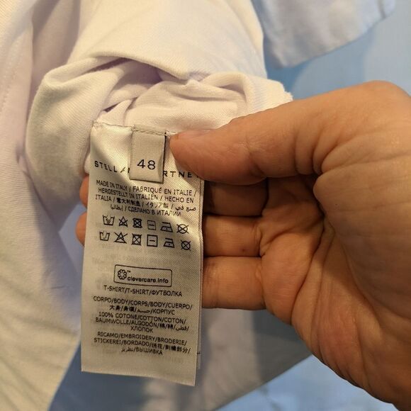 𝅺STELLA McCartney "we are the weather" white t-shirt size 12(48) in VGUC - Picture 5 of 6